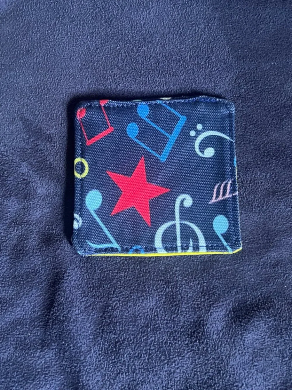 NWOT Music Note Small Book Sleeve, Corner Bookmark, Front Pocket